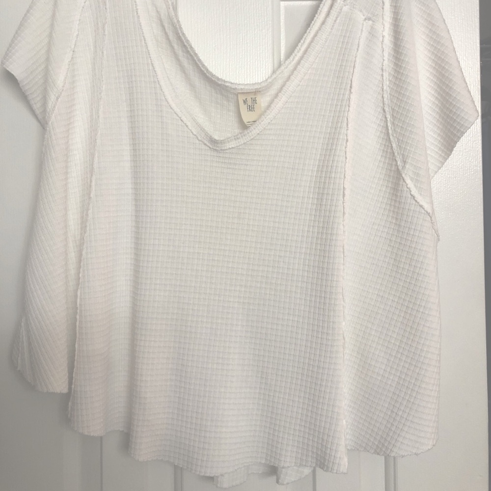 Free People White Short Sleeve Shirt